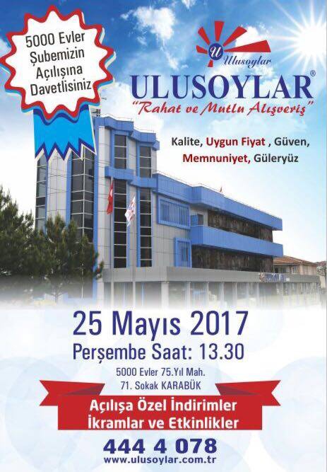 25 Mayıs 2017 5000 evler Şubemizin Açılışı